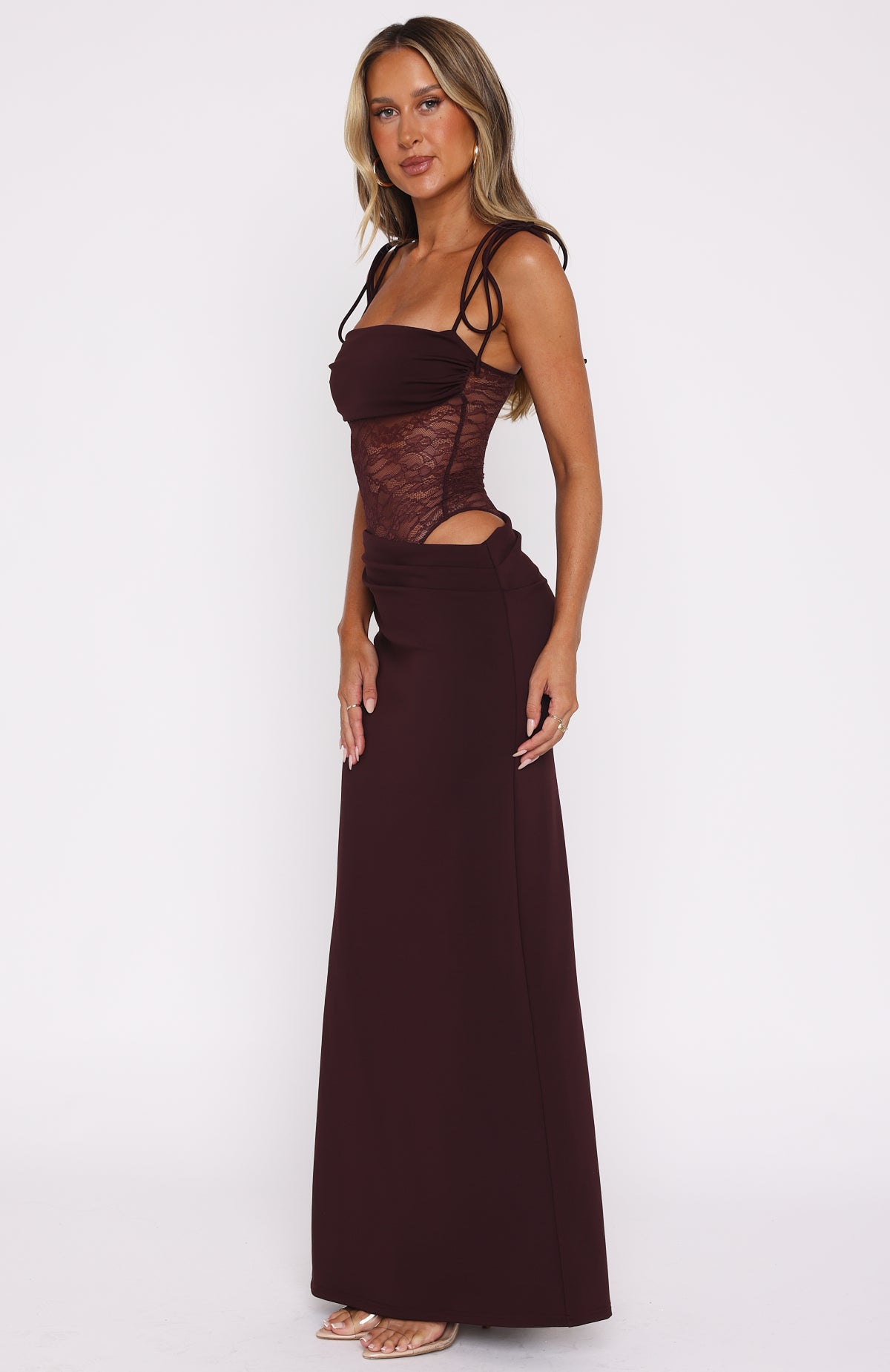 chinese dress ladies Compliment Me Maxi Dress Burgundy
