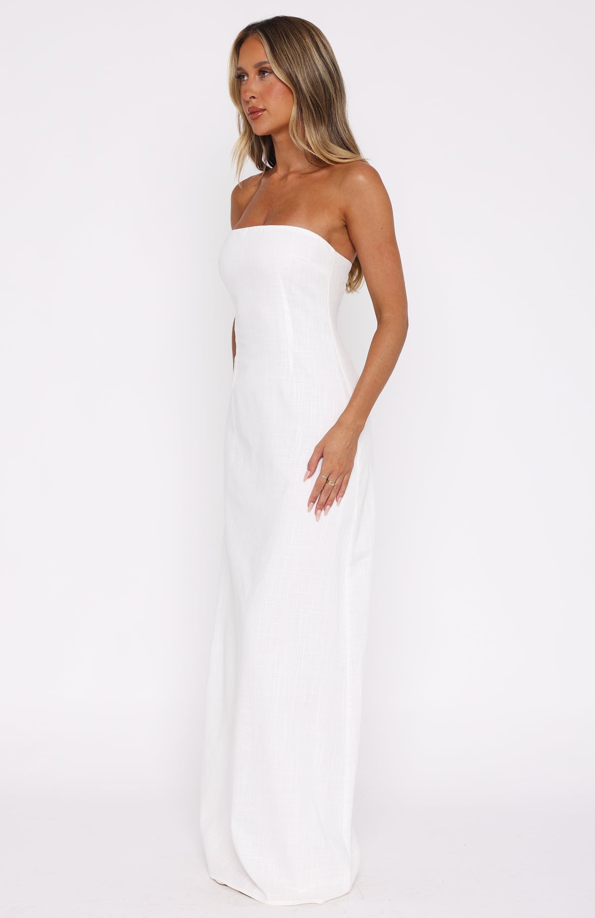 Love In The Air Strapless Maxi Dress White | White Fox Boutique
