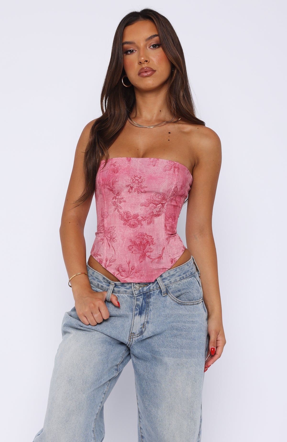 Let It Go Strapless Bustier Fuchsia Orchid | White Fox Boutique