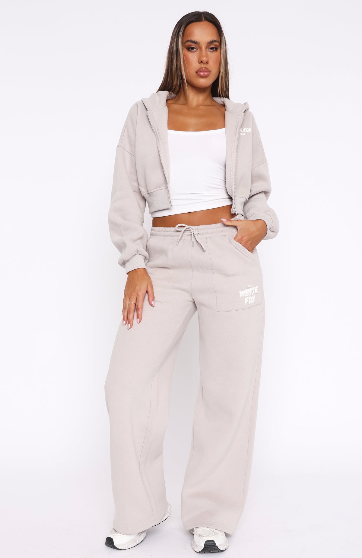 Offstage Wide Leg Sweatpants Moon | White Fox Boutique