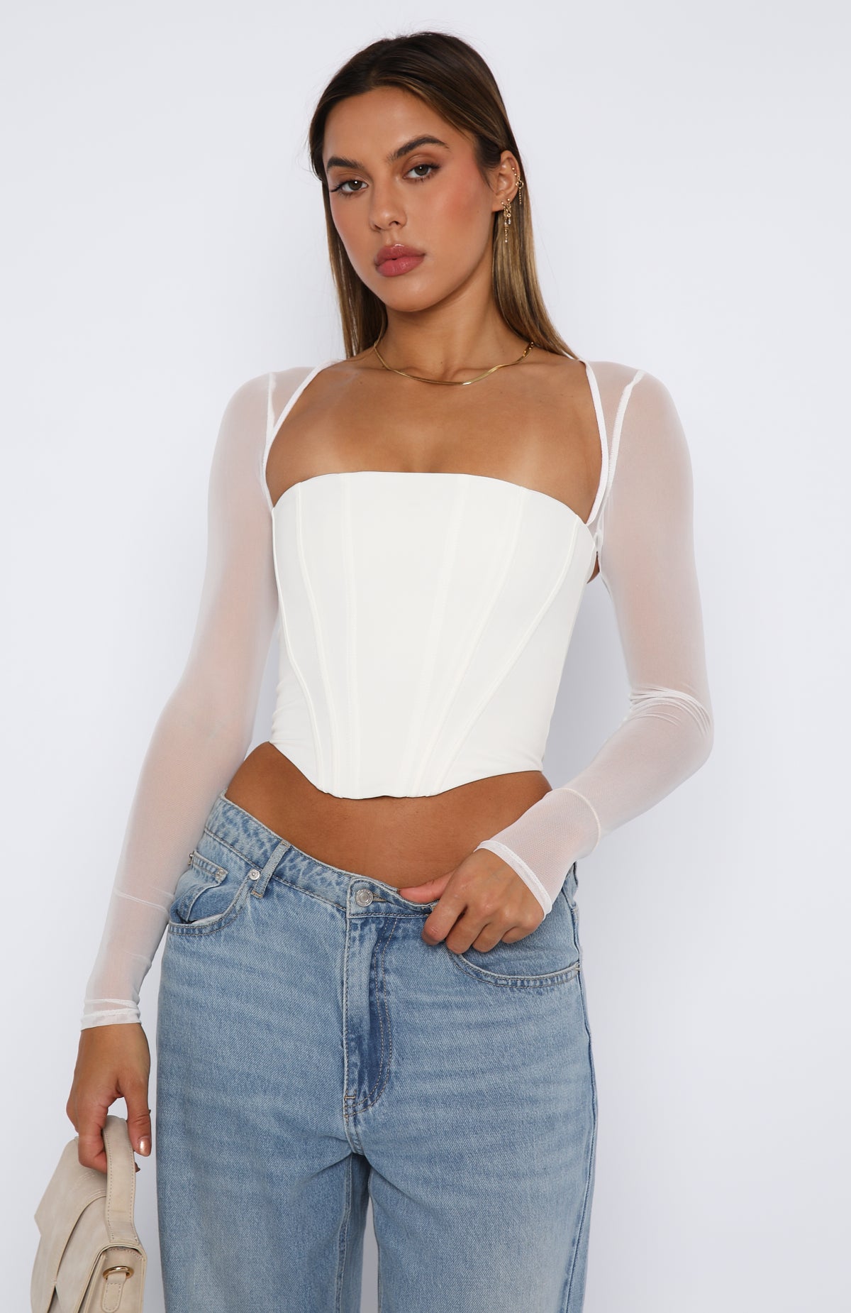 Again And Again Bustier White