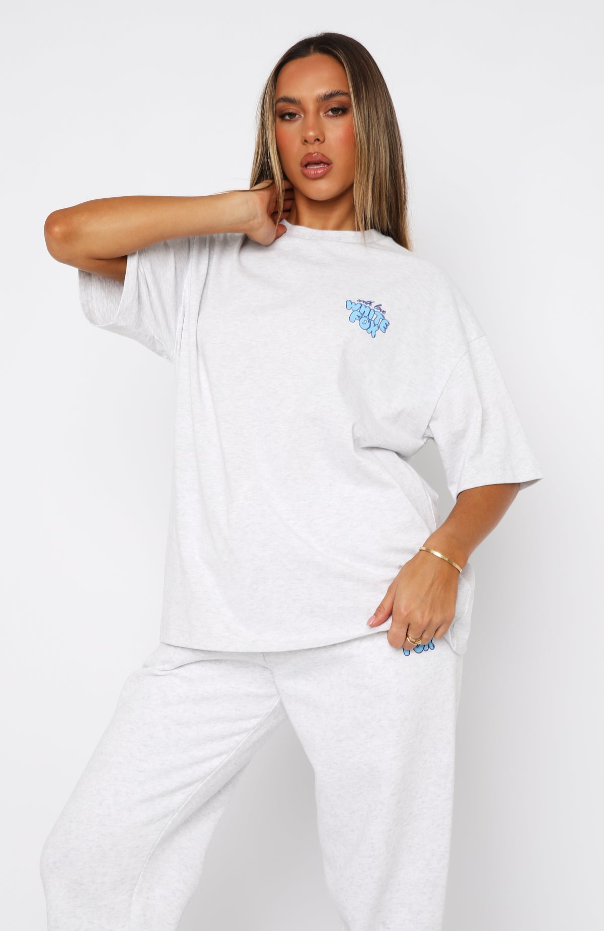 Myron Waffle Tee - Grey Marle
