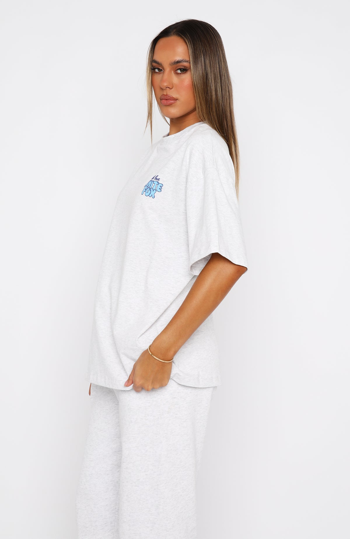 With Love For You Oversized Hoodie Grey Marle