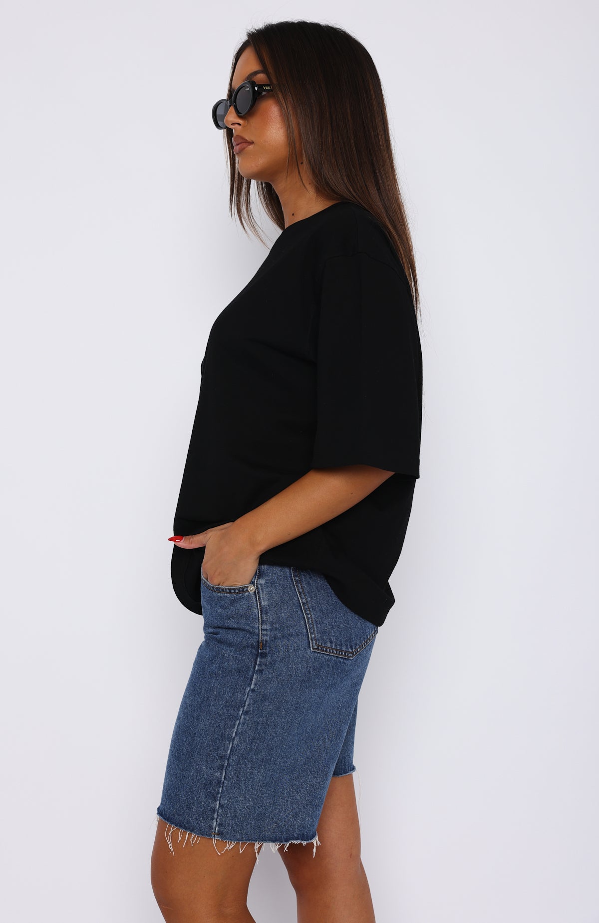 Let It Out Oversized Tee Black | White Fox Boutique