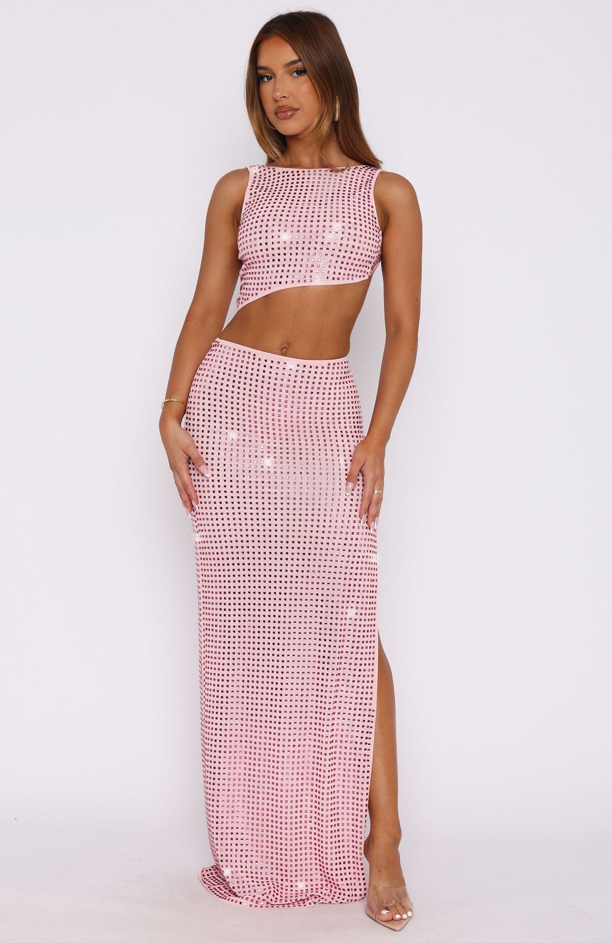 Maxi Summer Pink Dress-Baby Pink
