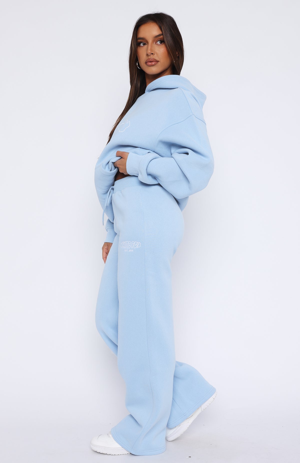 Missed Flights Wide Leg Sweatpants Soft Blue | White Fox Boutique