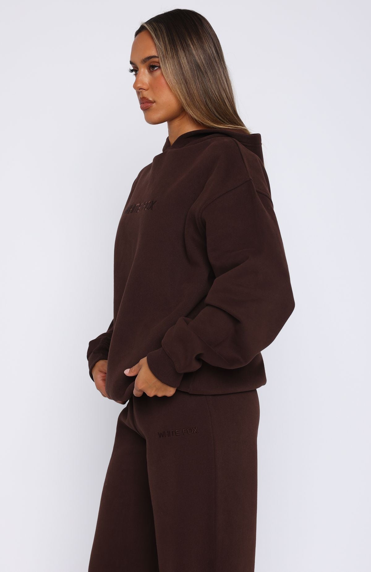 Stay Lifted Oversized Hoodie Bitter Chocolate | White Fox Boutique