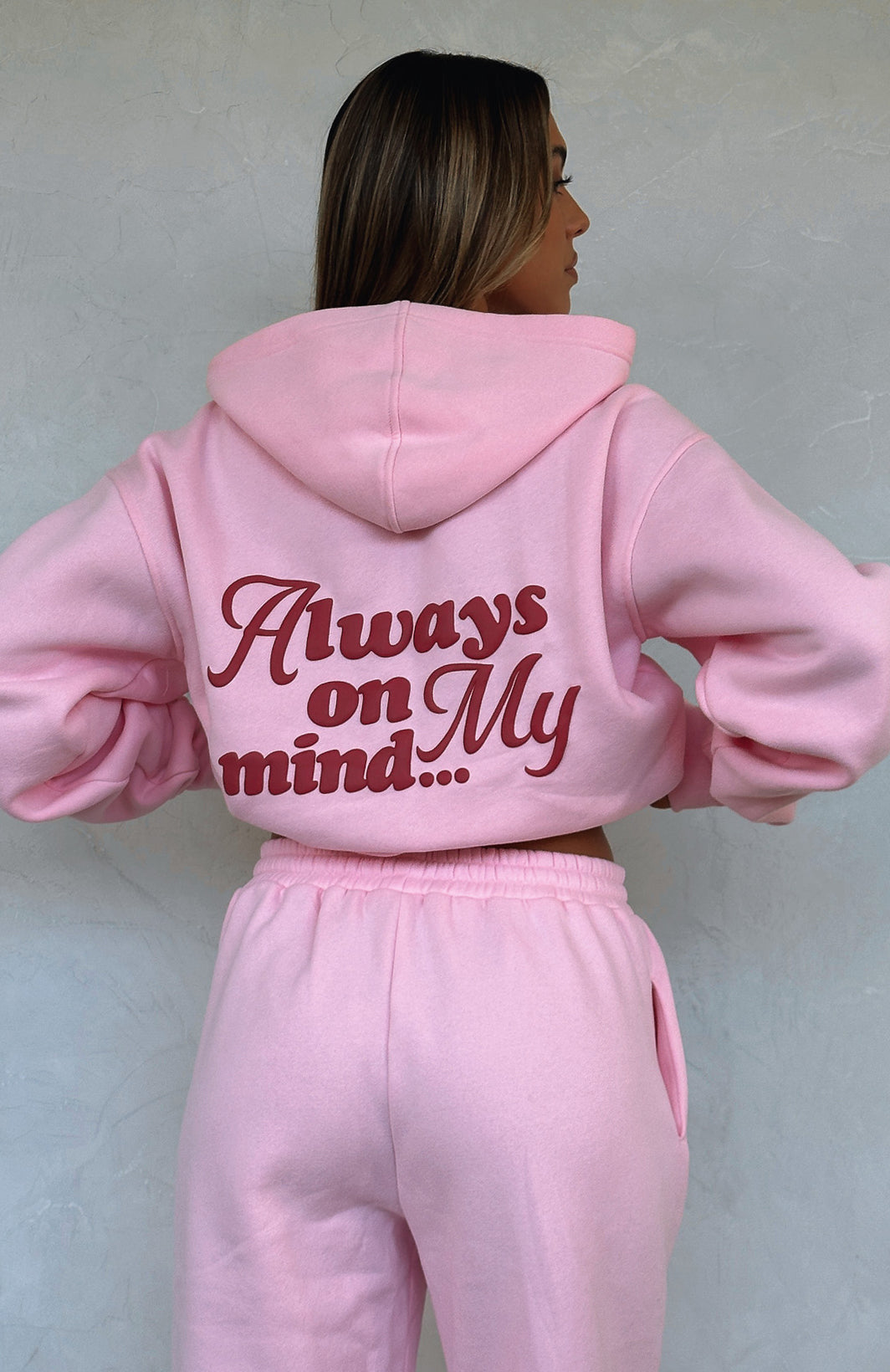 Be There For You Oversized Hoodie Pink White Fox Boutique