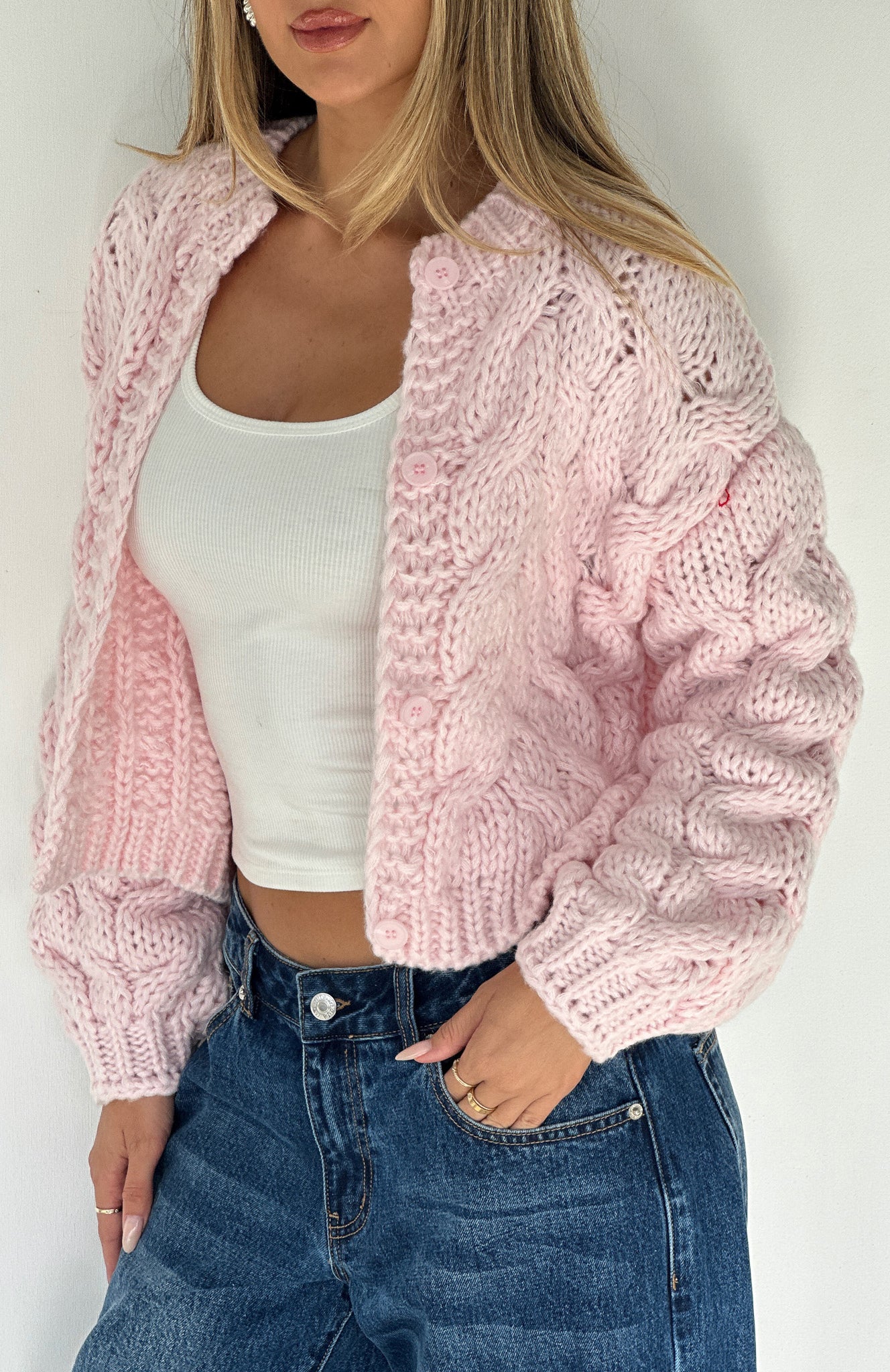 KatieJ Jessie Cardigan, Baby Pink main image 1