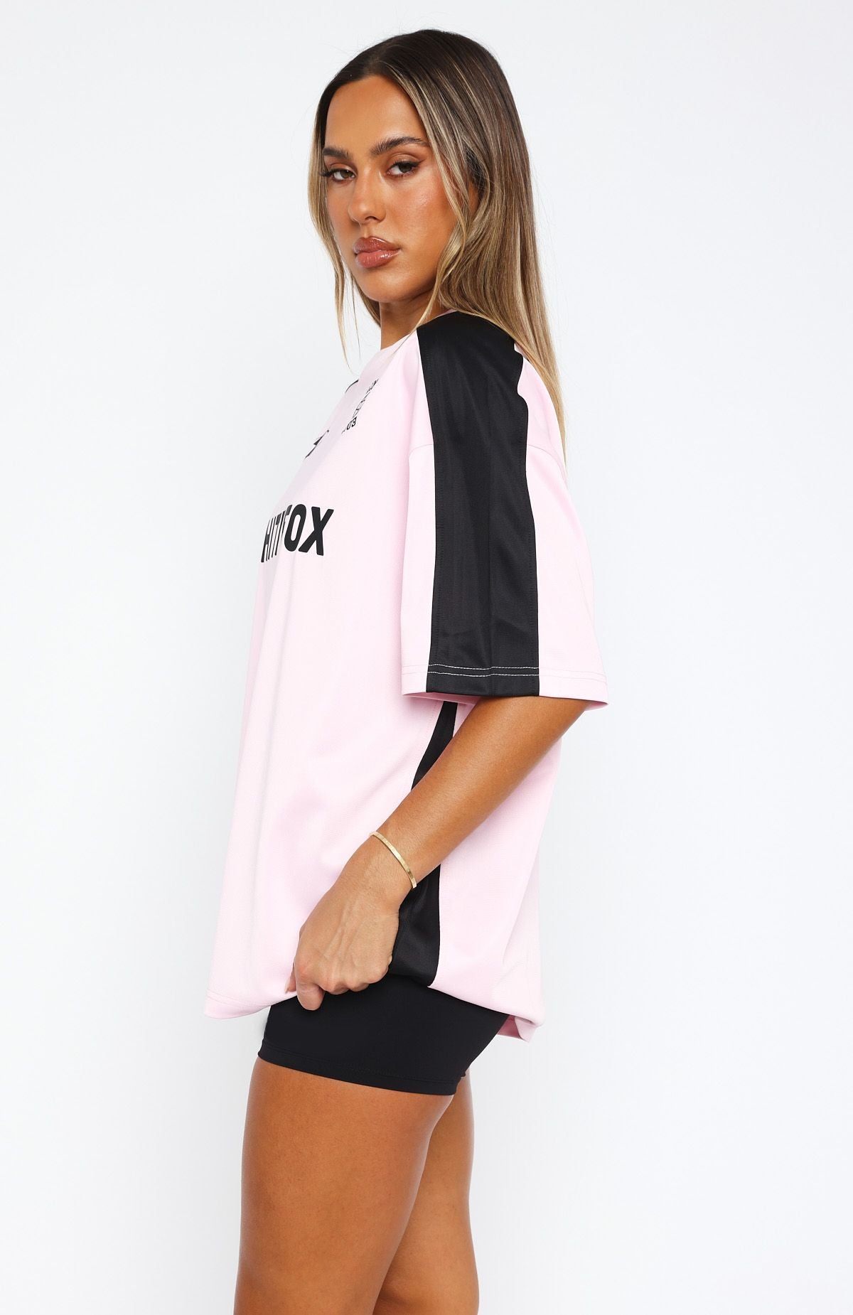 Checking Up On You Oversized Jersey Light Pink | White Fox Boutique