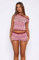 Please Change Your Mind Knit Shorts Boysenberry Sundae