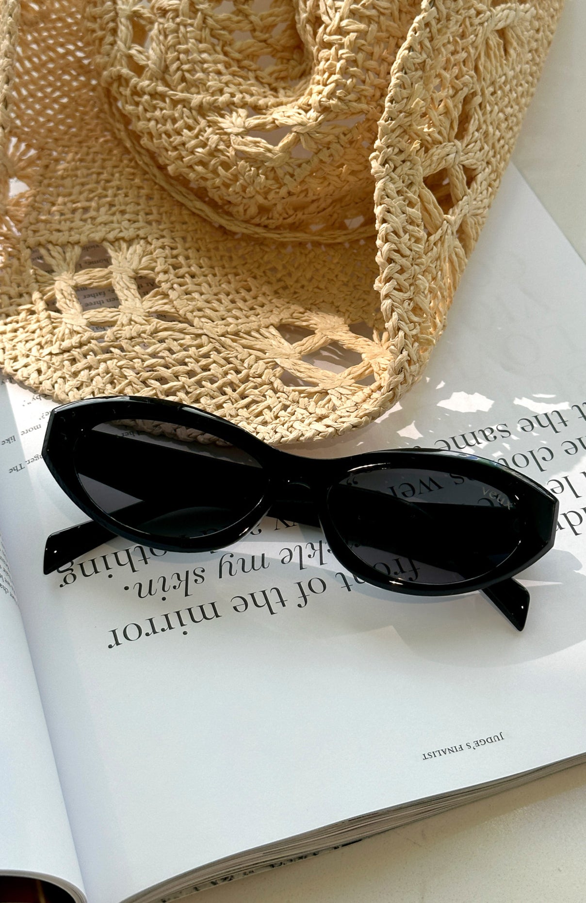 Hamptons Sunglasses Black White Fox Boutique