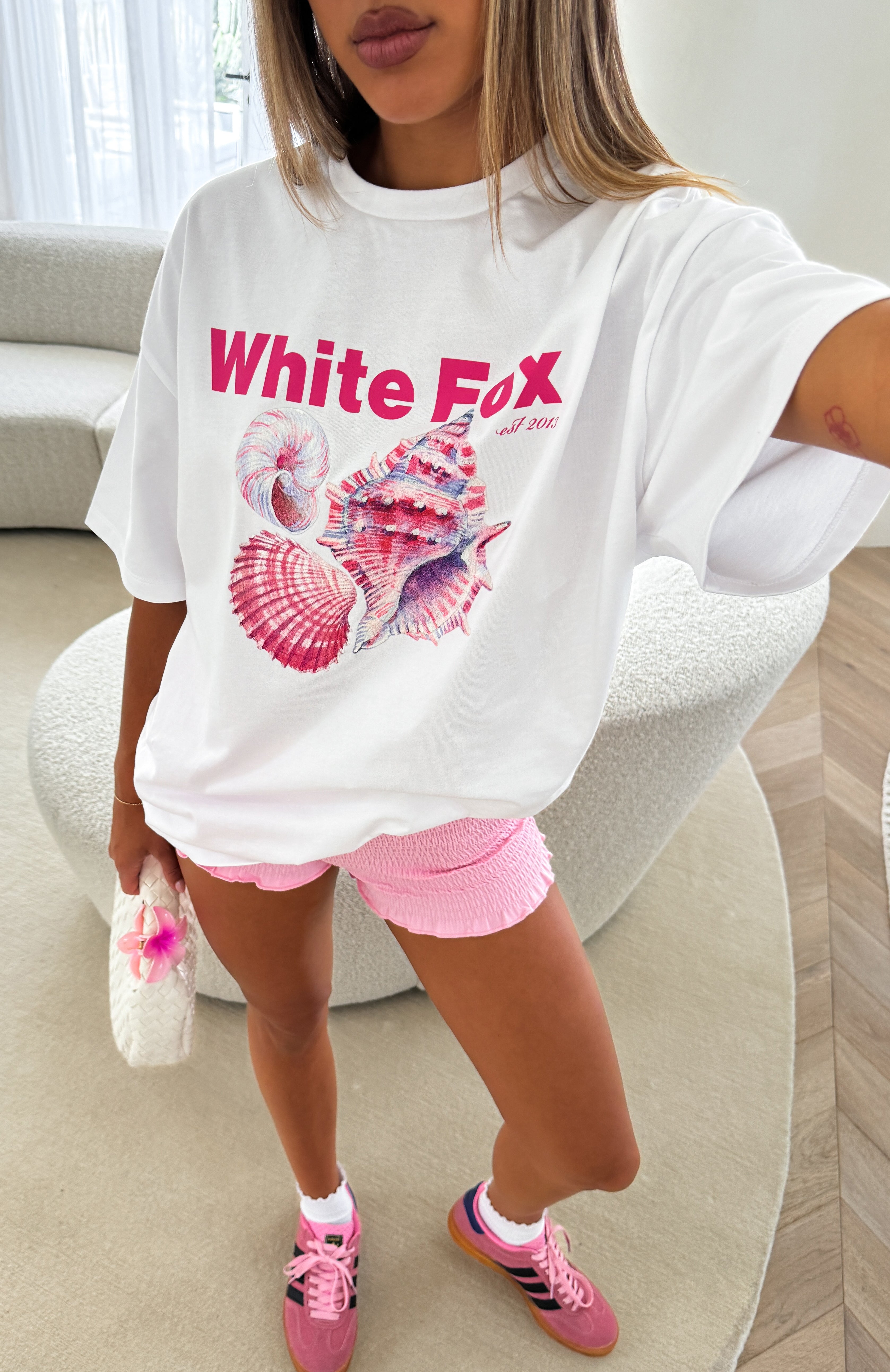 Hear The Ocean Oversized Tee White | White Fox Boutique