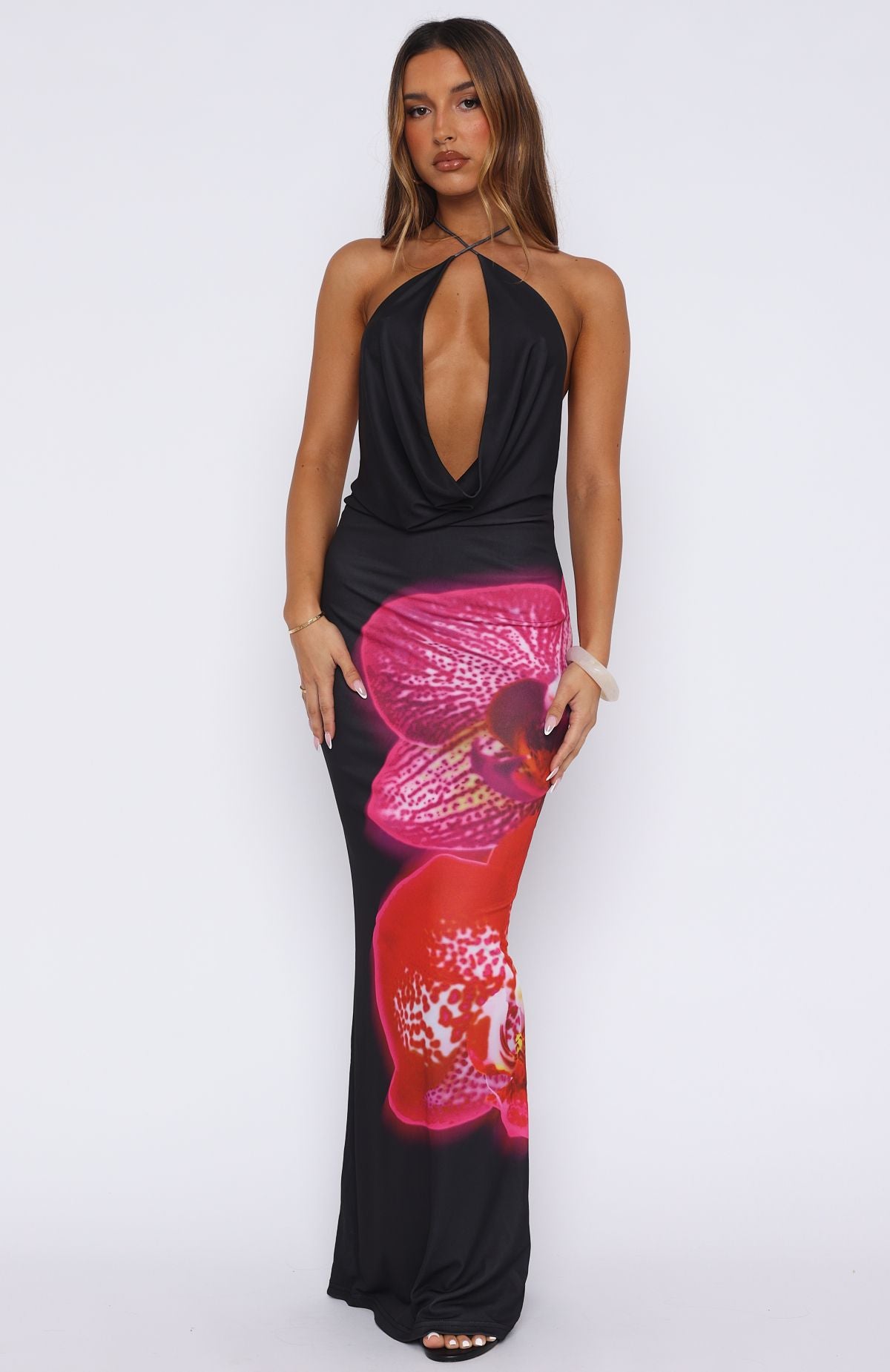Dancing In Ibiza Maxi Dress Fuchsia Bloom | White Fox Boutique
