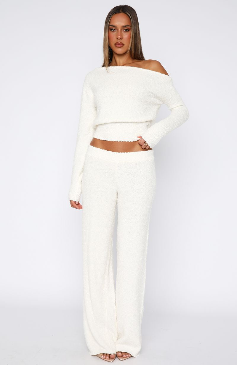 Please Be Mine Knit Pants Off White | White Fox Boutique