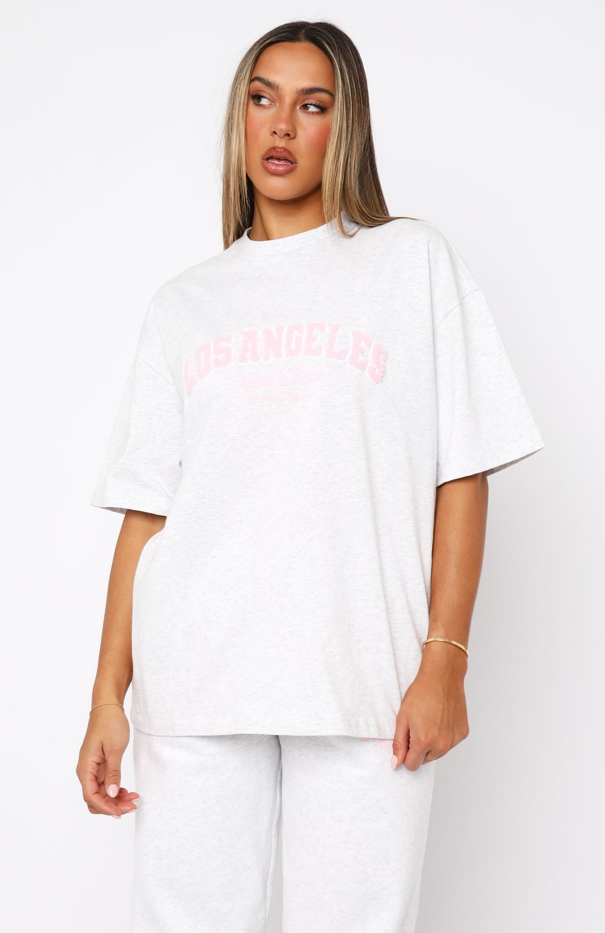 Decade Classics Global Oversized Tee Grey Marle | White Fox Boutique