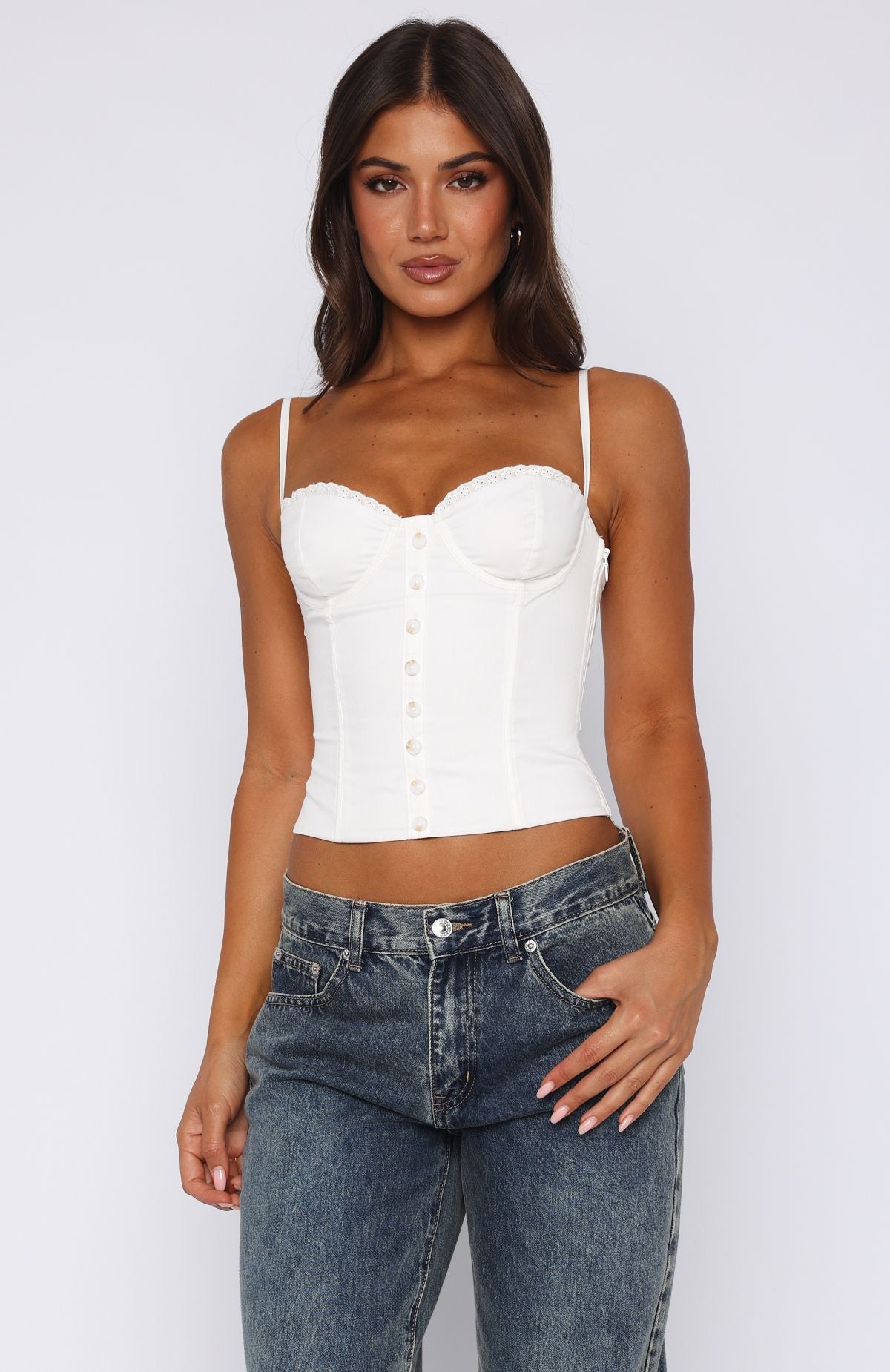 Fall In Love Bustier White | White Fox Boutique