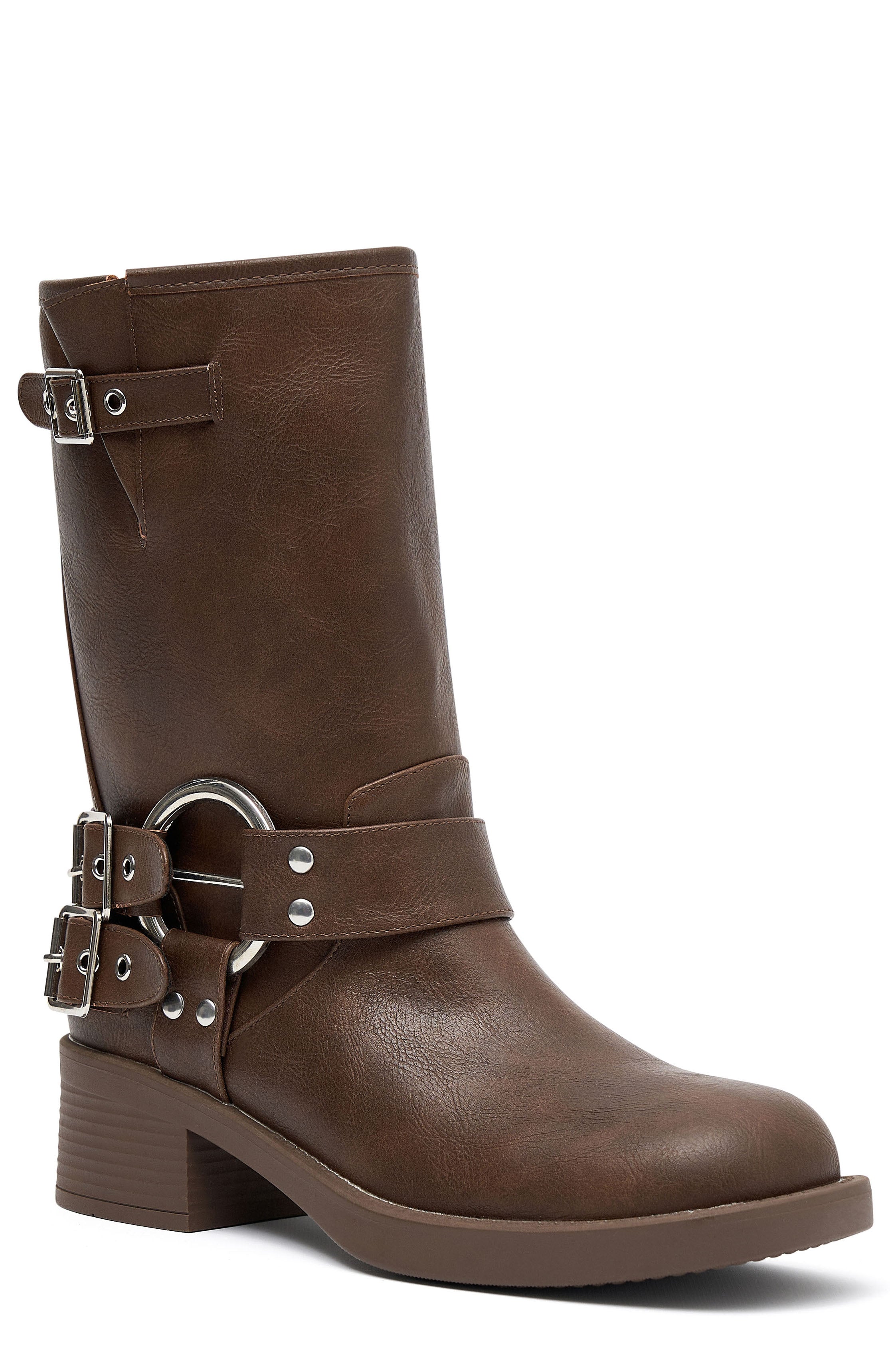 Brown moto boot best sale