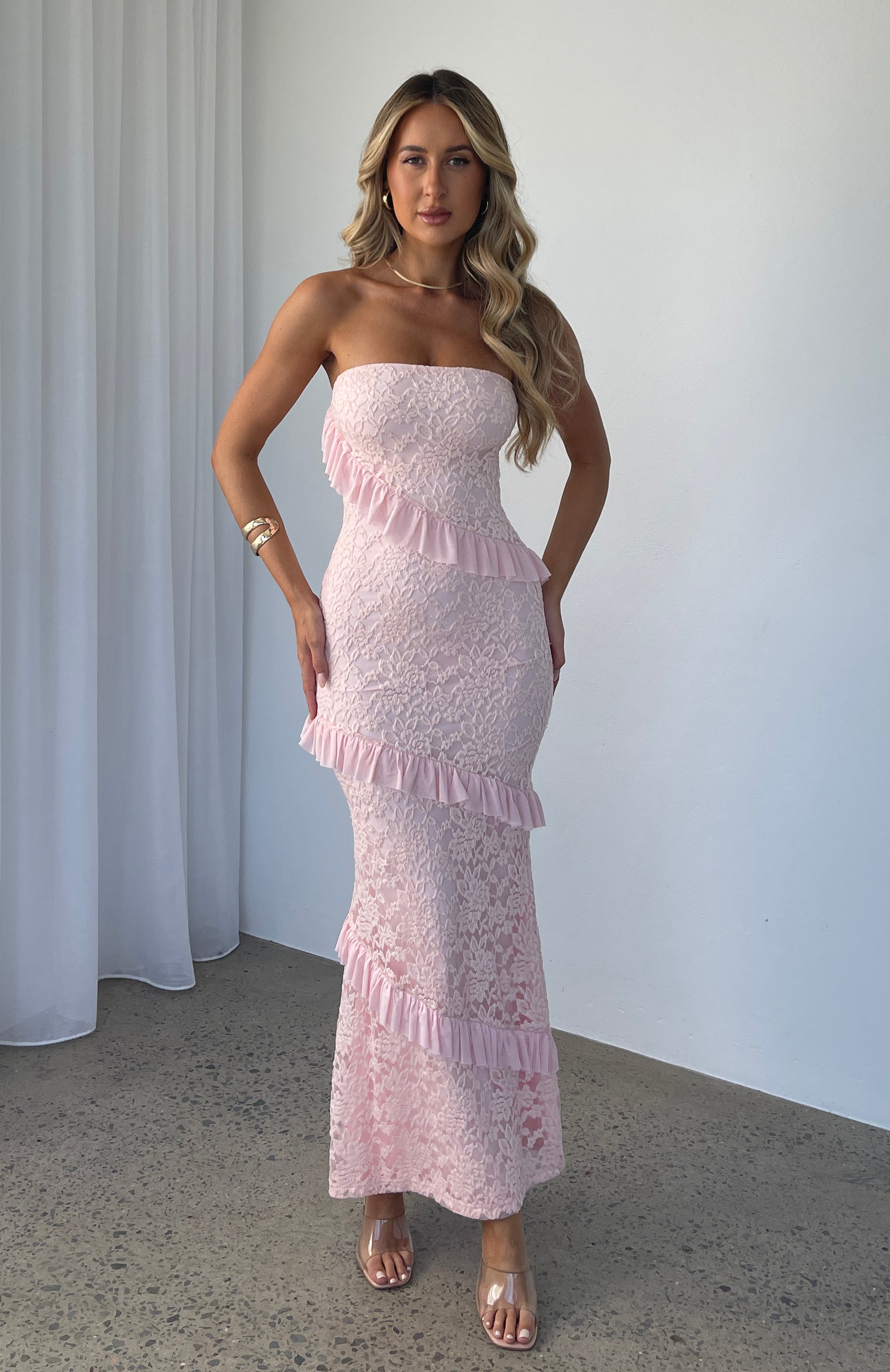 She's A Masterpiece Lace Maxi Dress Pink | White Fox Boutique She's A Masterpiece Lace Maxi Dress Pink | White Fox Boutique