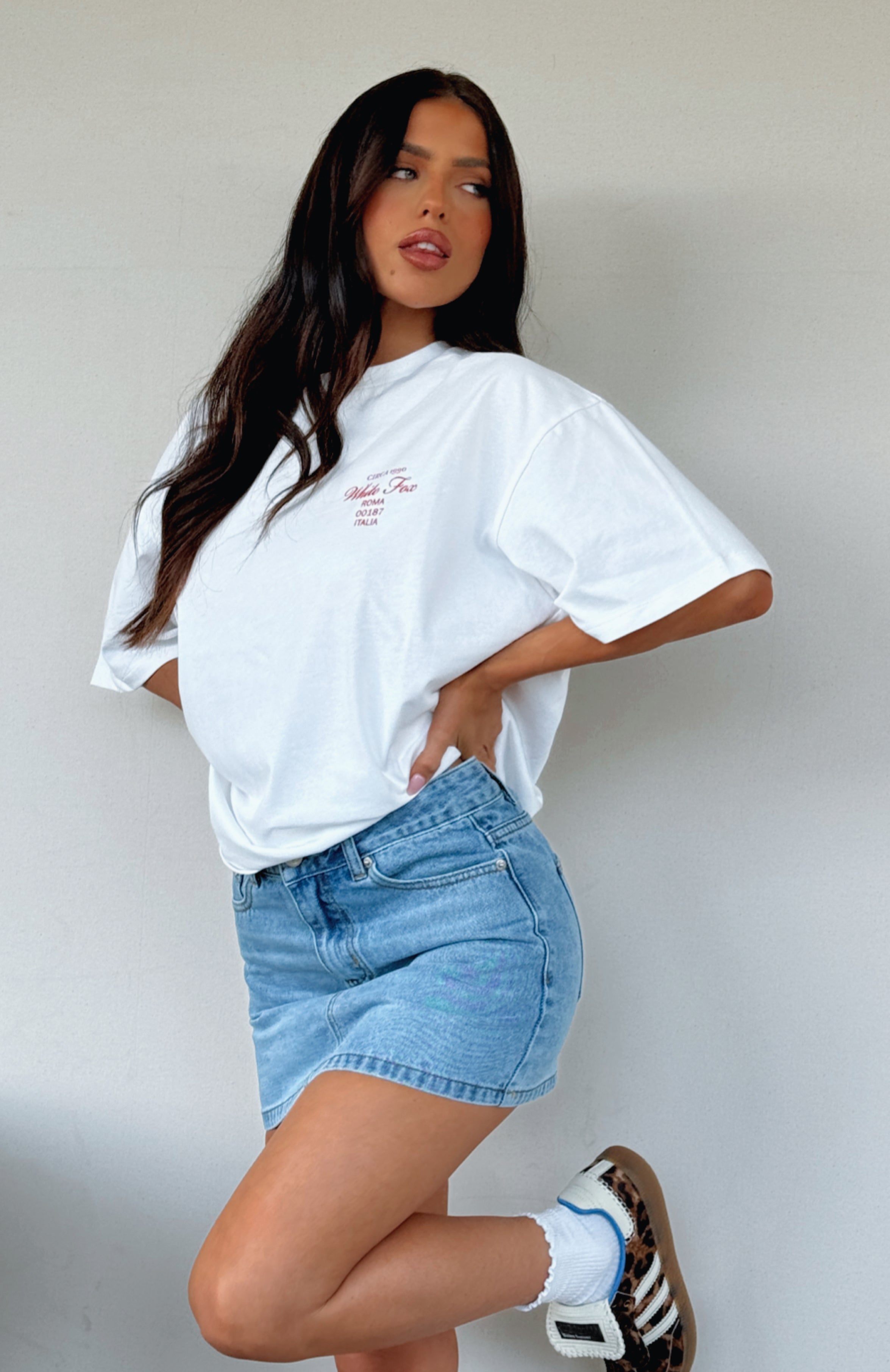 Show Me The World Oversized Tee White/Red