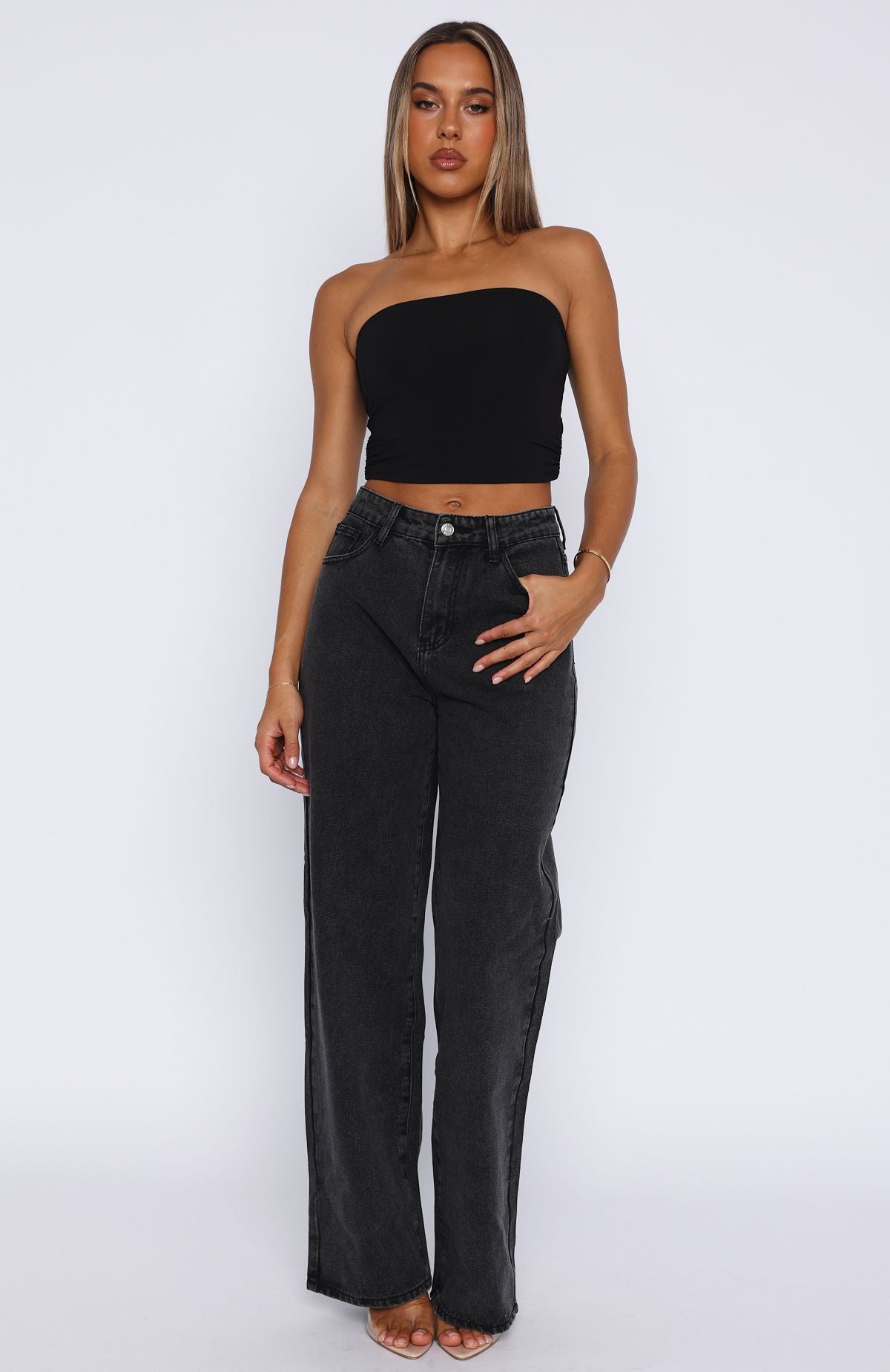 Rich Dark High-Rise Wide Leg Jeans main image 1