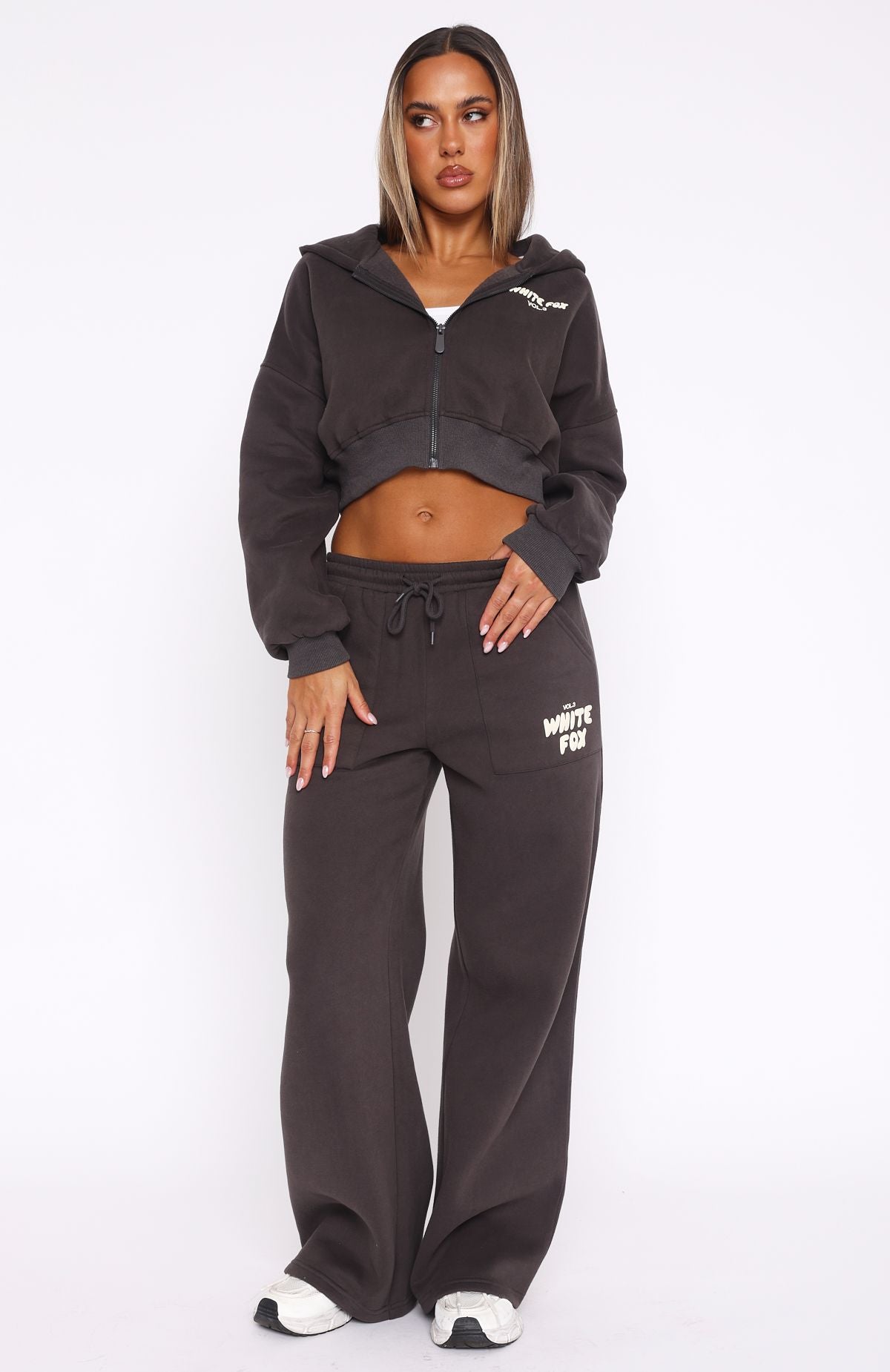 Offstage Wide Leg Sweatpants Shadow | White Fox Boutique