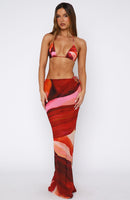 Luminous Maxi Skirt Sunset Petal