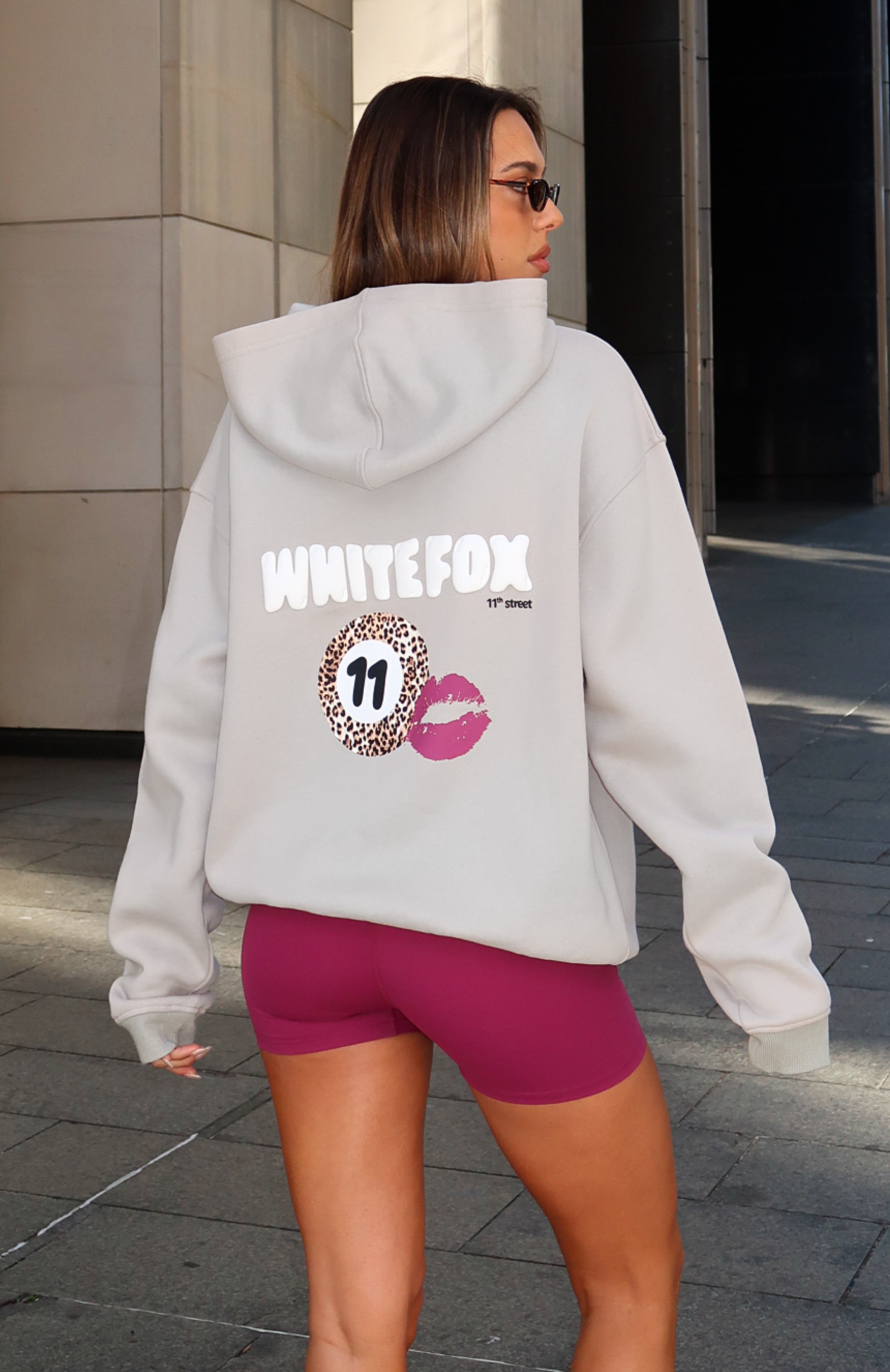 11th Street She's So Lucky Oversized Hoodie Moon Kiss | White Fox