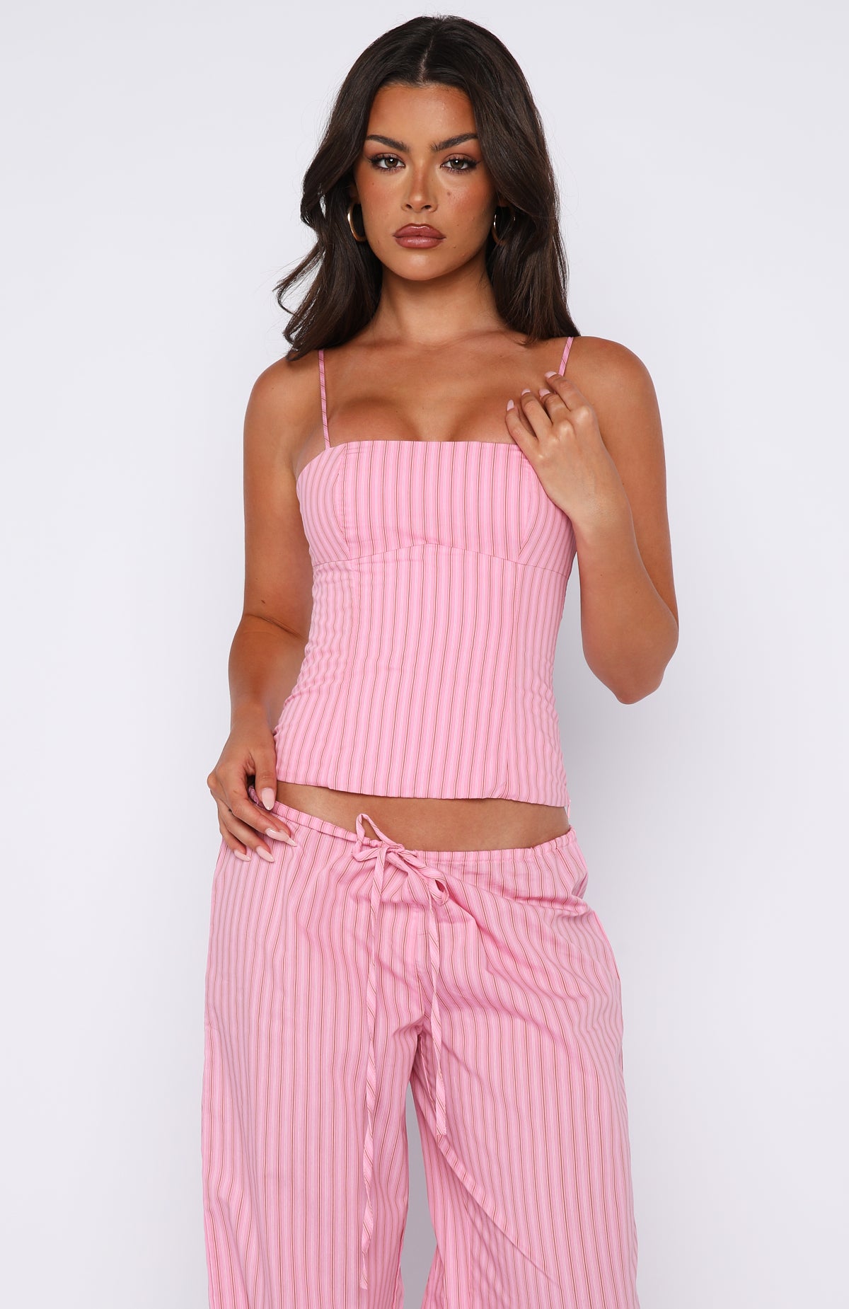 Born To Glow Bustier Pink Stripe | White Fox Boutique