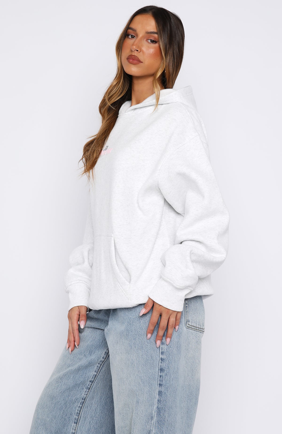 Bubbles & Foxy Friends Oversized Hoodie Frosty | White Fox Boutique