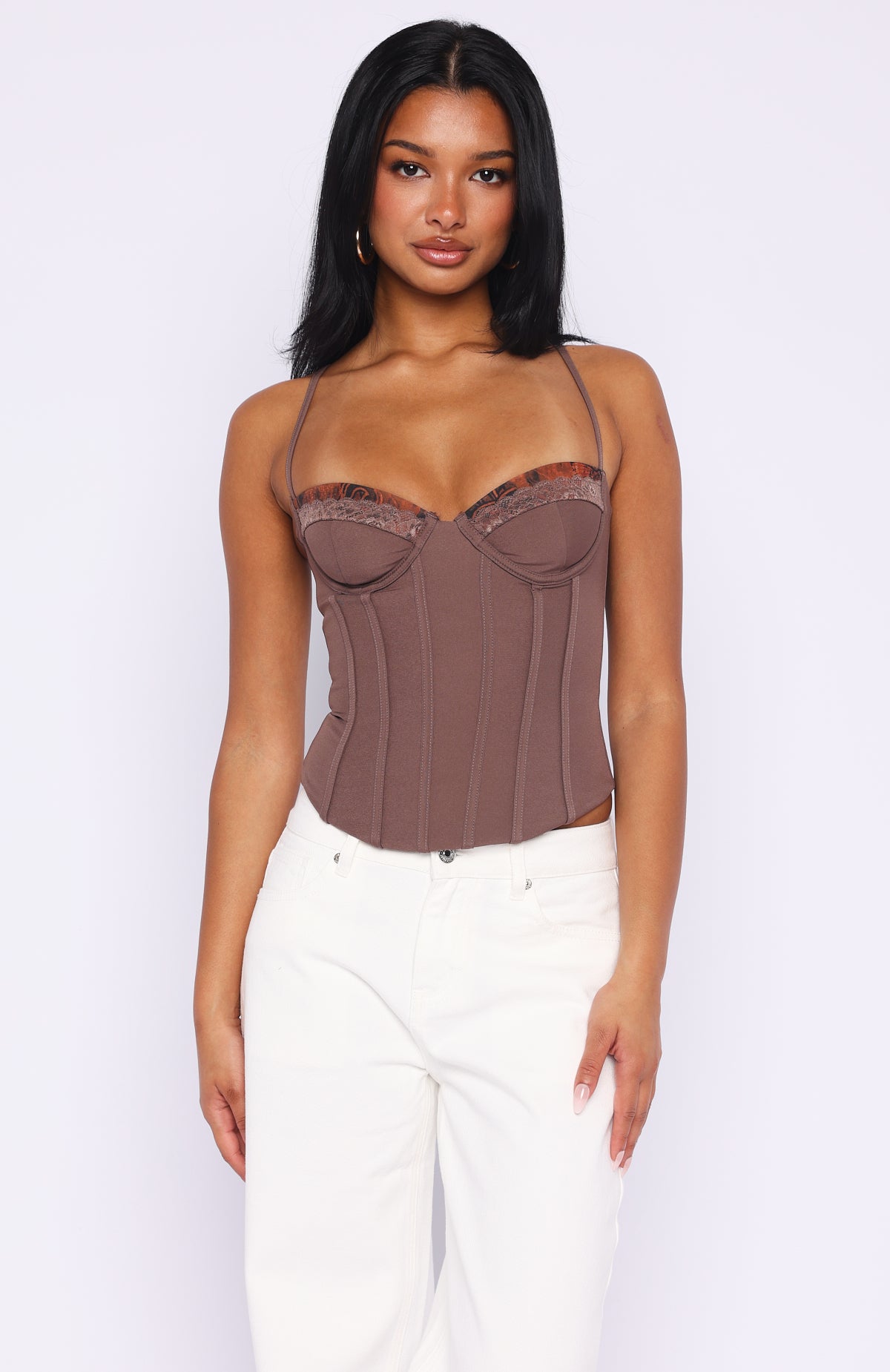 It's A Lifestyle Bustier Chocolate | White Fox Boutique