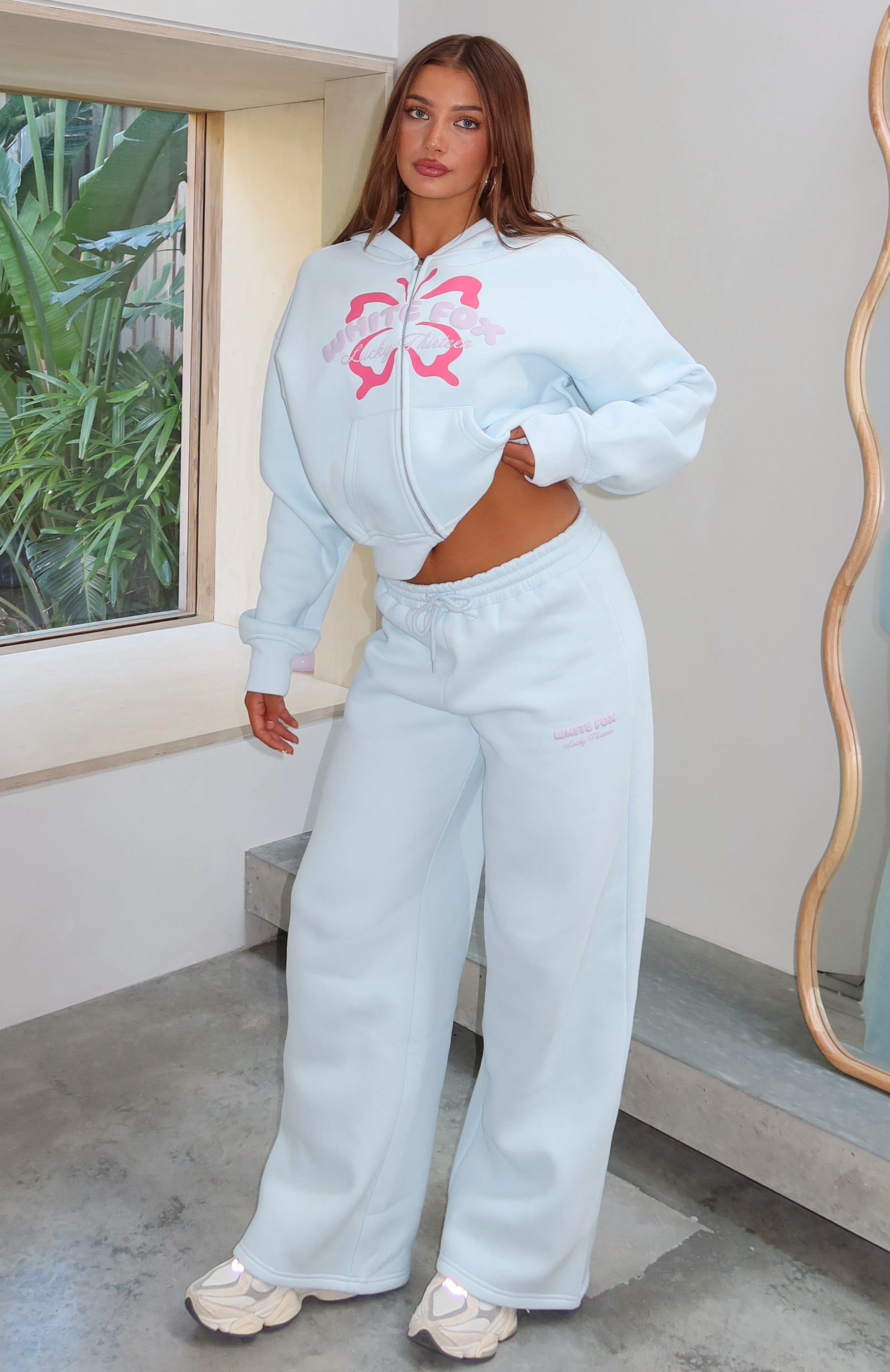 Lucky Thirteen Audrina Wide Leg Sweatpants Blue | White Fox Boutique