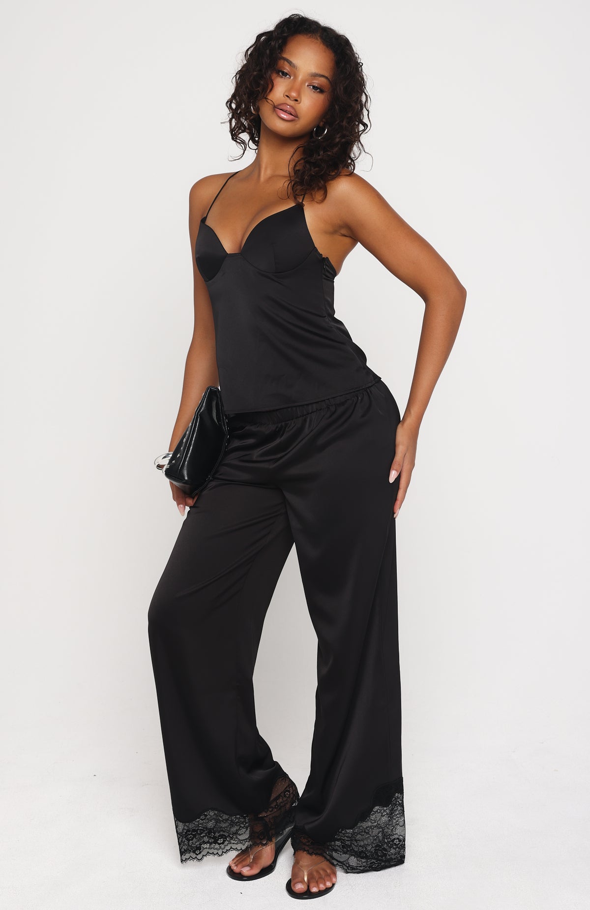Manhattan Midnight Lace Insert Pants Black | White Fox Boutique