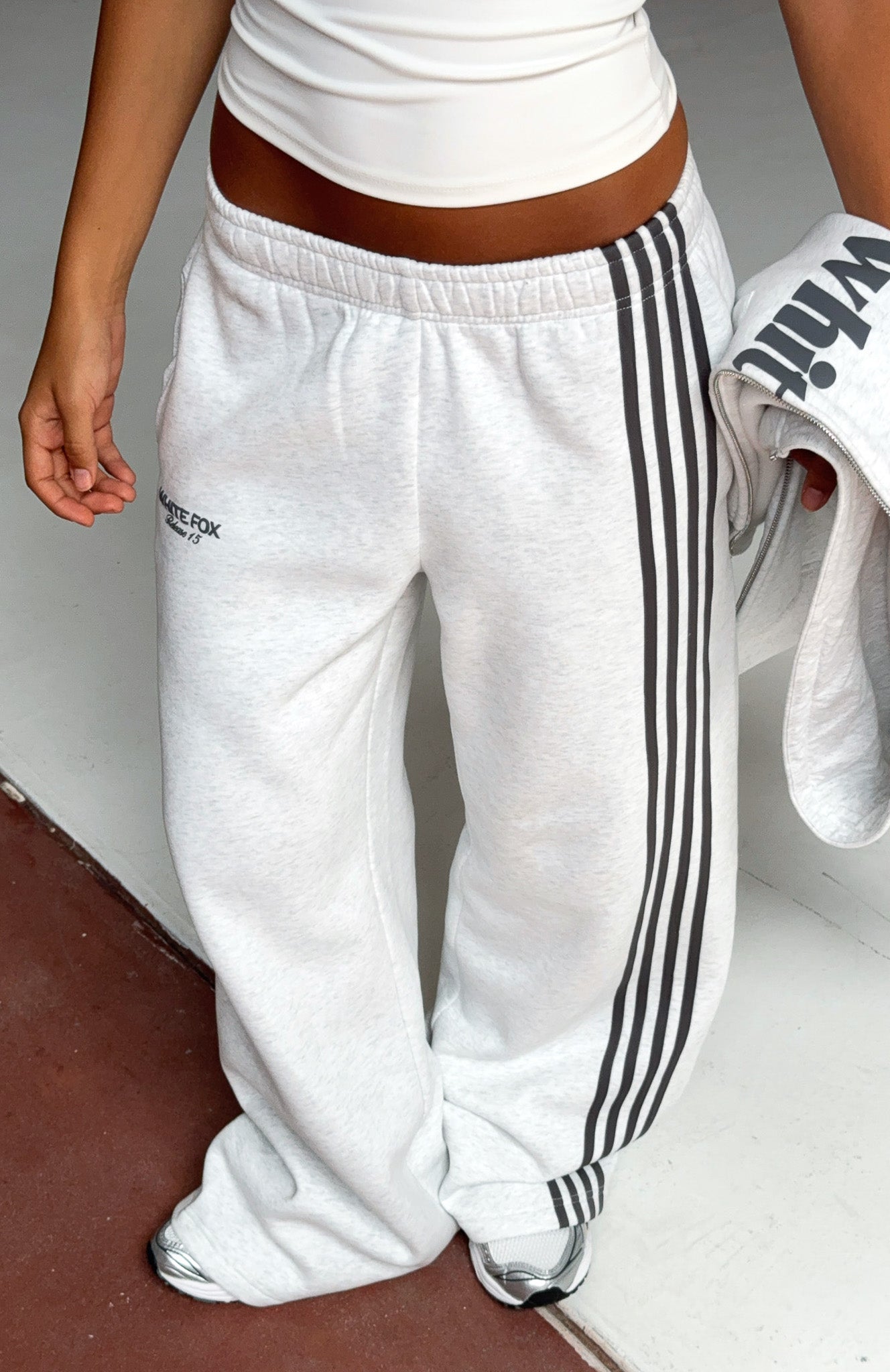 Release 15 Asalia Wide Leg Sweatpants Grey Marle | White Fox Boutique
