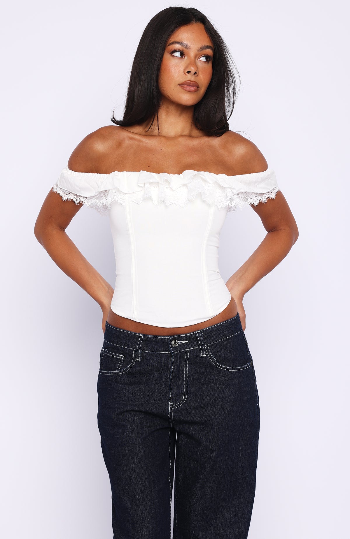 Shaking Things Up Strapless Bustier White | White Fox Boutique