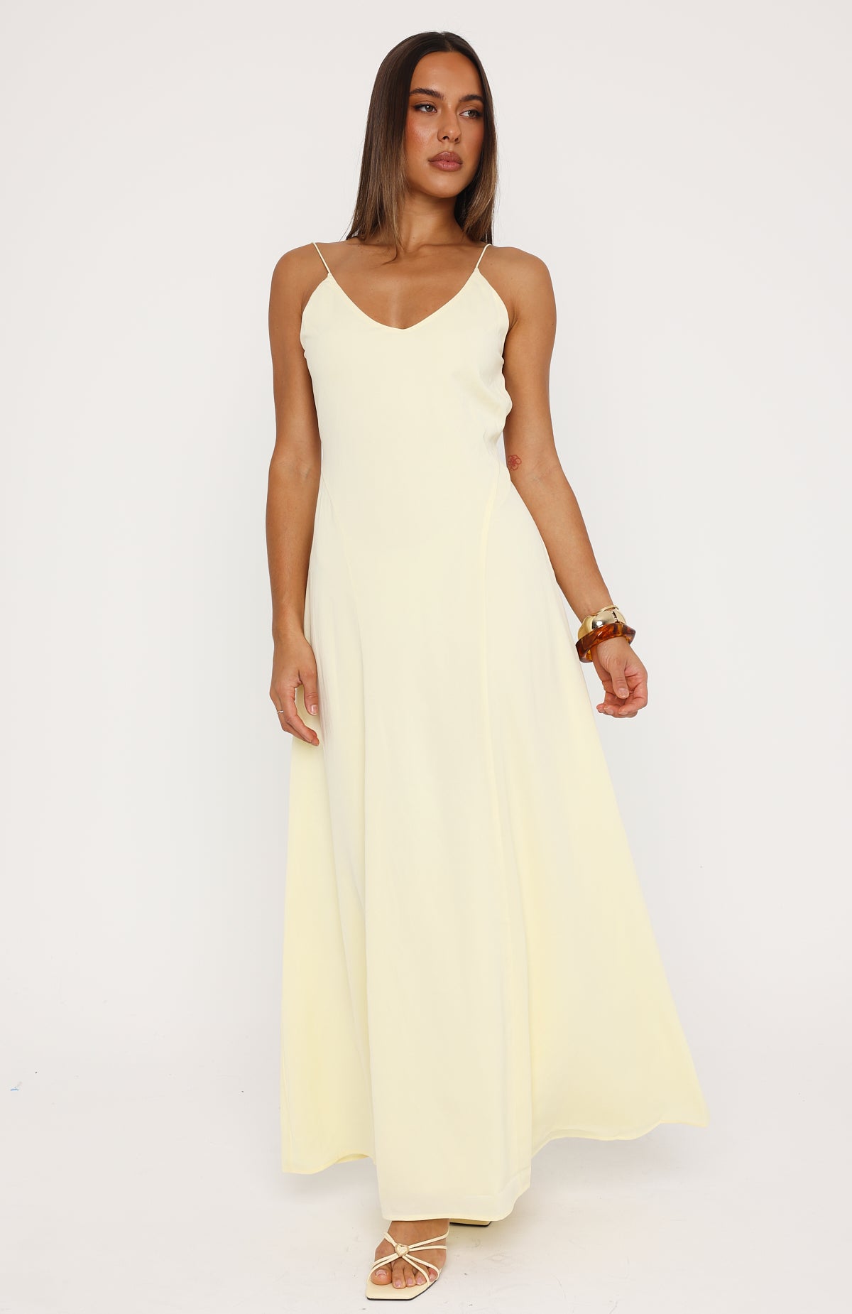 So Lovely Maxi Dress Lemon | White Fox Boutique