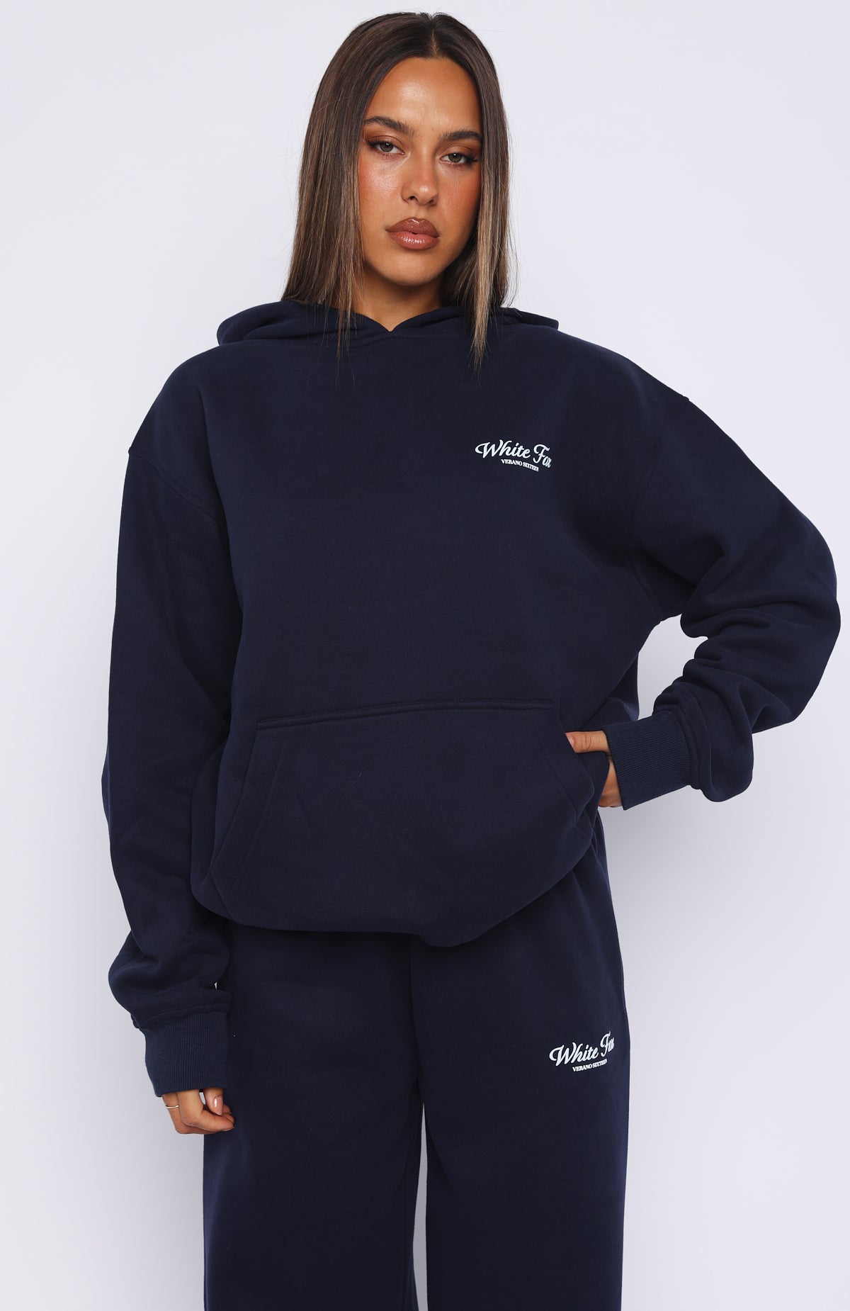 Verano Sixteen Lilia Oversized Hoodie Navy | White Fox Boutique