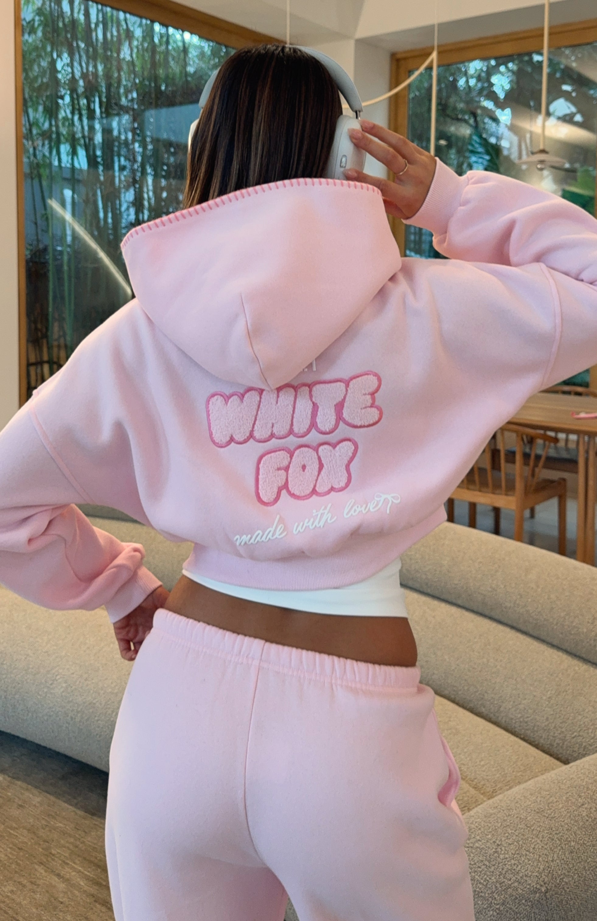 Vol. 1 Cropped Zip Front Hoodie Posy | White Fox Boutique