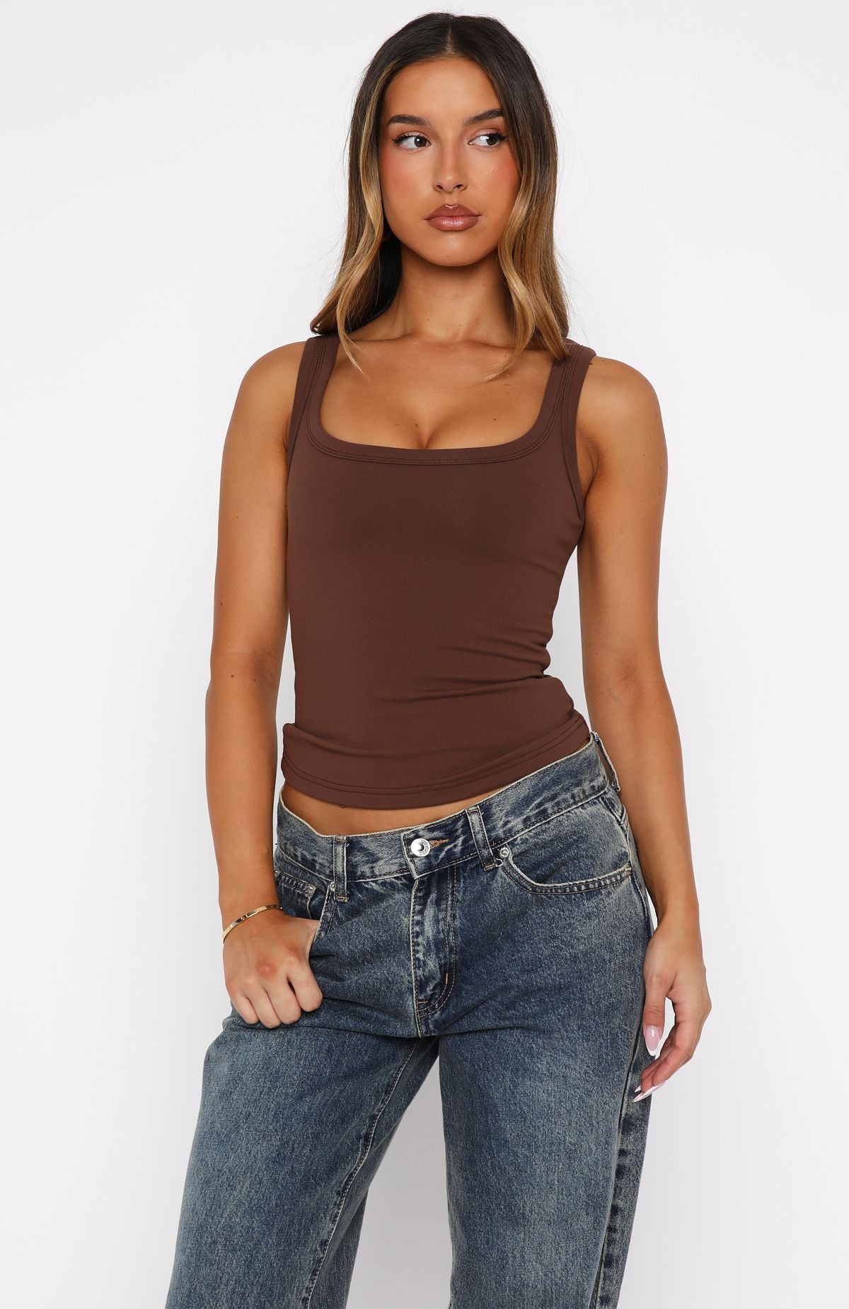 Chill Vibes Tank Top Chocolate | White Fox Boutique