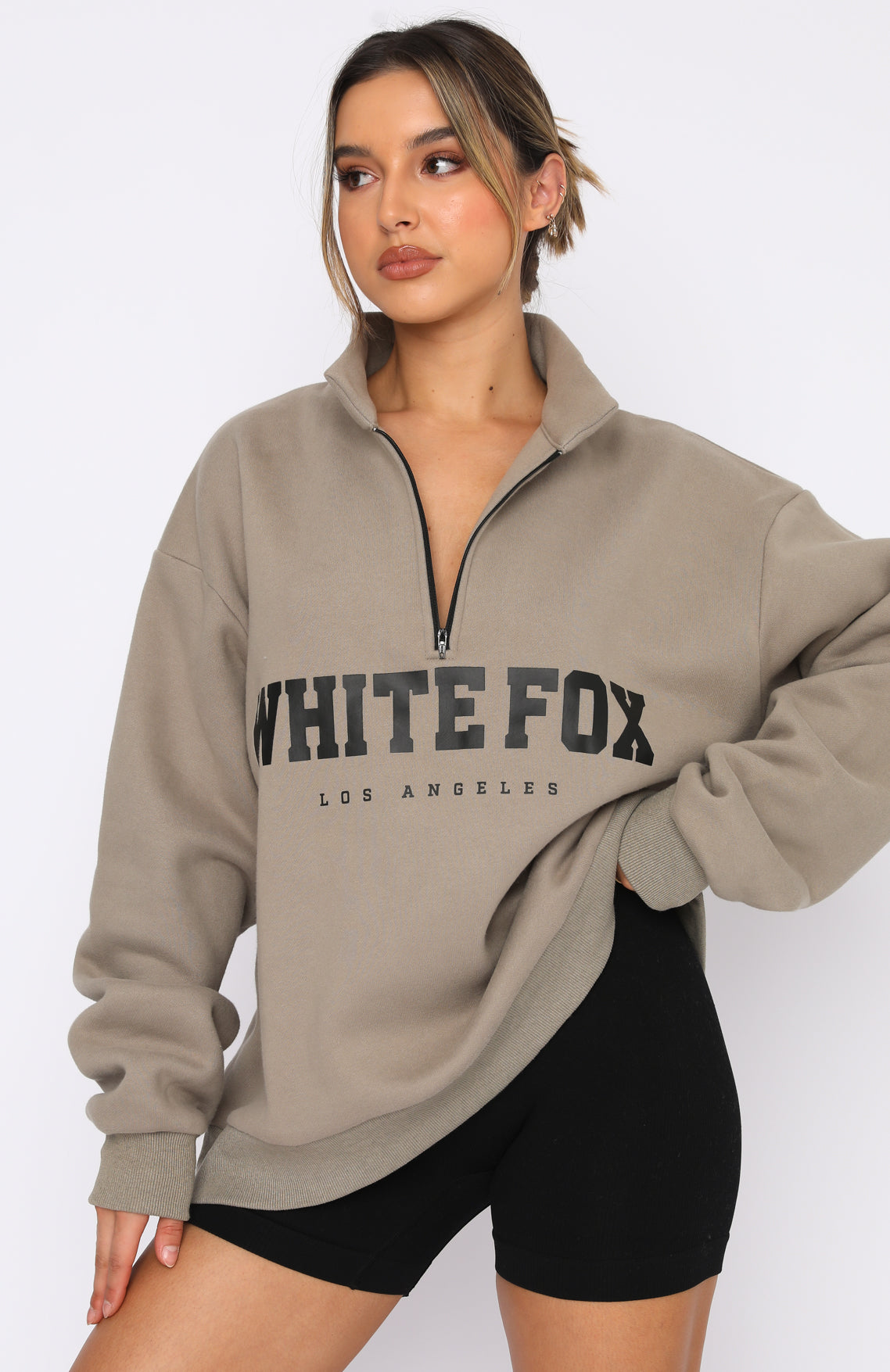 High Standard Zip Front Sweater Mocha | White Fox Boutique