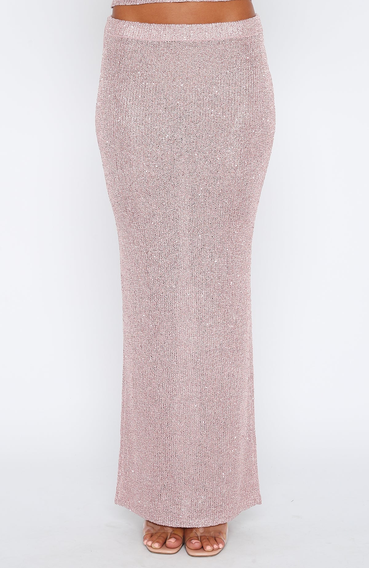 Pink sequin 2025 maxi skirt