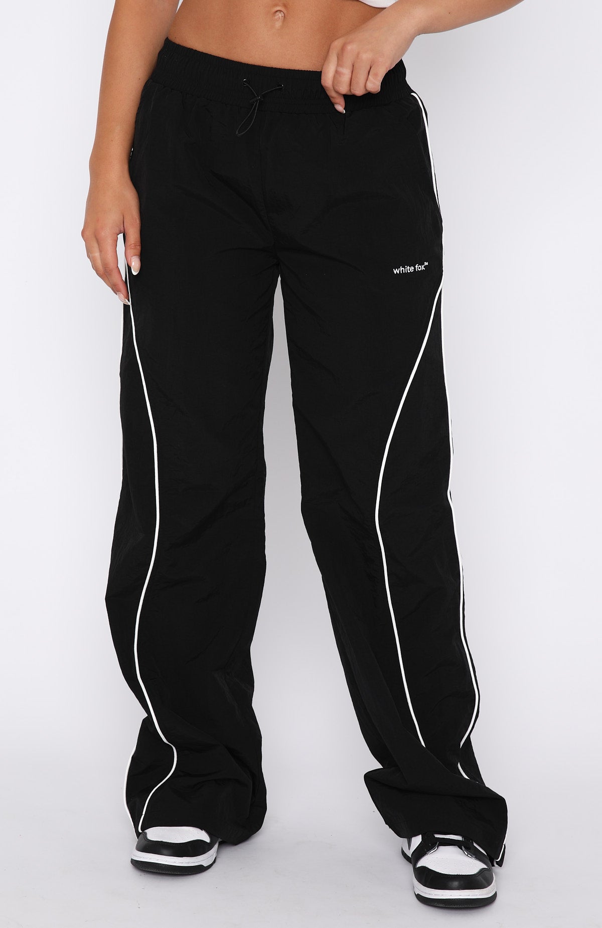 Unphased Track Pants Black | White Fox Boutique