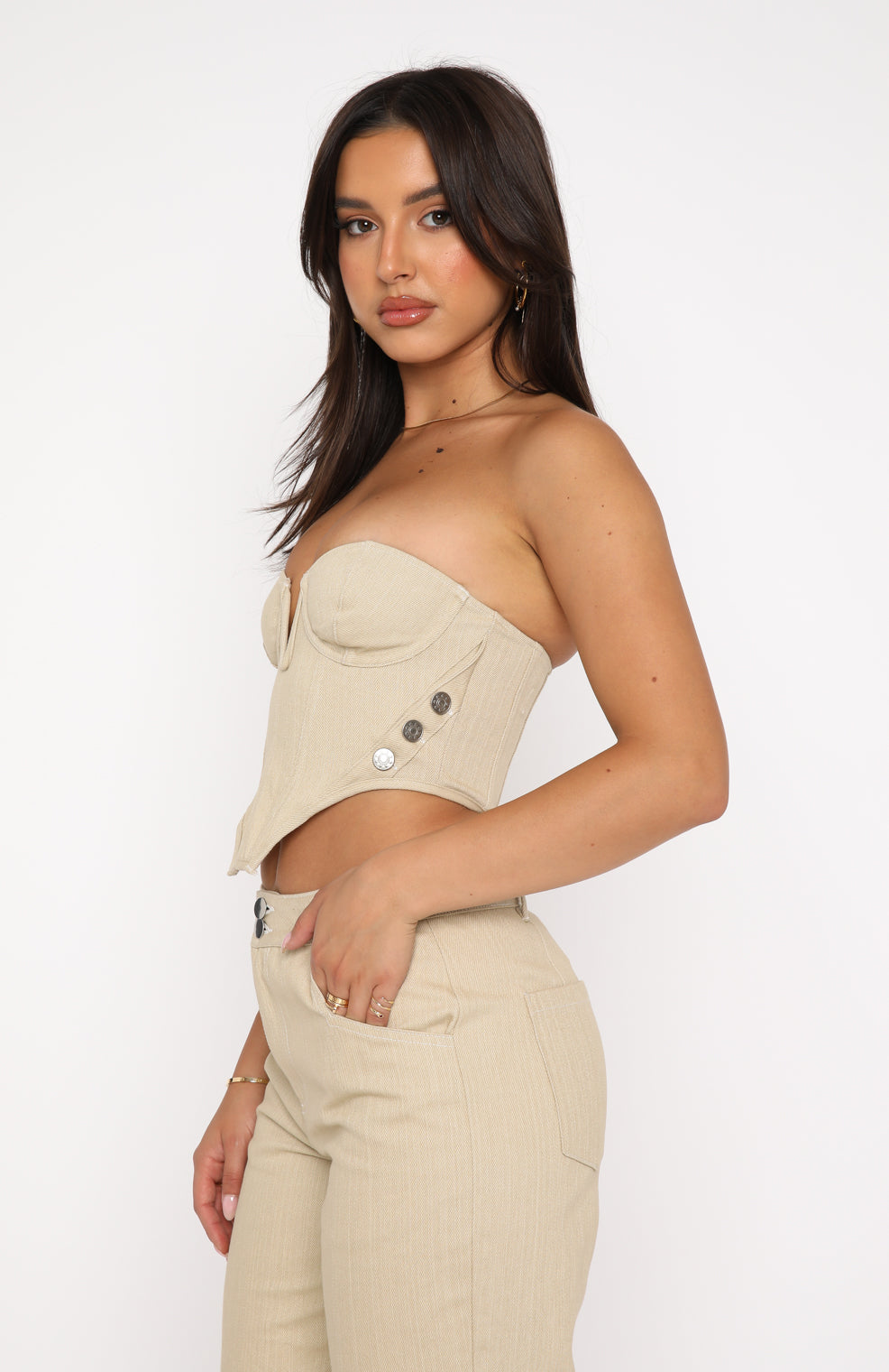 Change My Mind Bustier Oatmeal | White Fox Boutique
