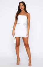 Had Your Chance Strapless Mini Dress White