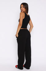 No Excuses Wide Leg Sweatpants Black