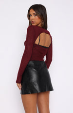 Our Days Long Sleeve Bustier Burgundy