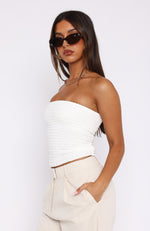 Stroke Of Luck Strapless Top White