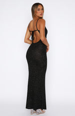 What A Treat Sequin Knit Maxi Dress Black