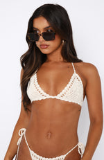 Chasing Summer Crochet Bikini Top Cream