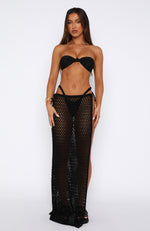 I Might Be Wrong Crochet Maxi Skirt Black